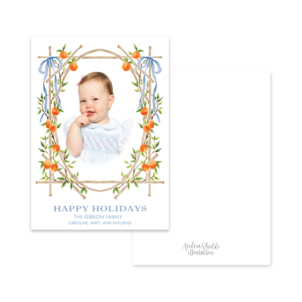 Bamboo Orange Trellis | Holiday Cards