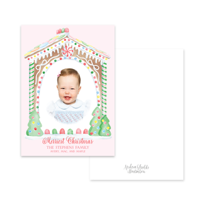 Gingerbread Frame Pink | Holiday Cards