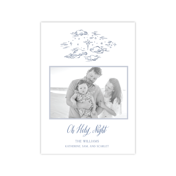 Nativity Toile Holy Night Blue | Holiday Cards