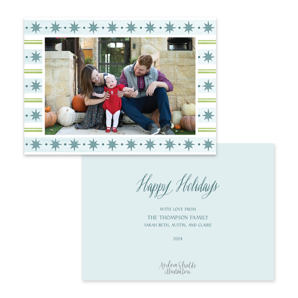 Stars and Stripes Pattern Blue | Holiday Cards